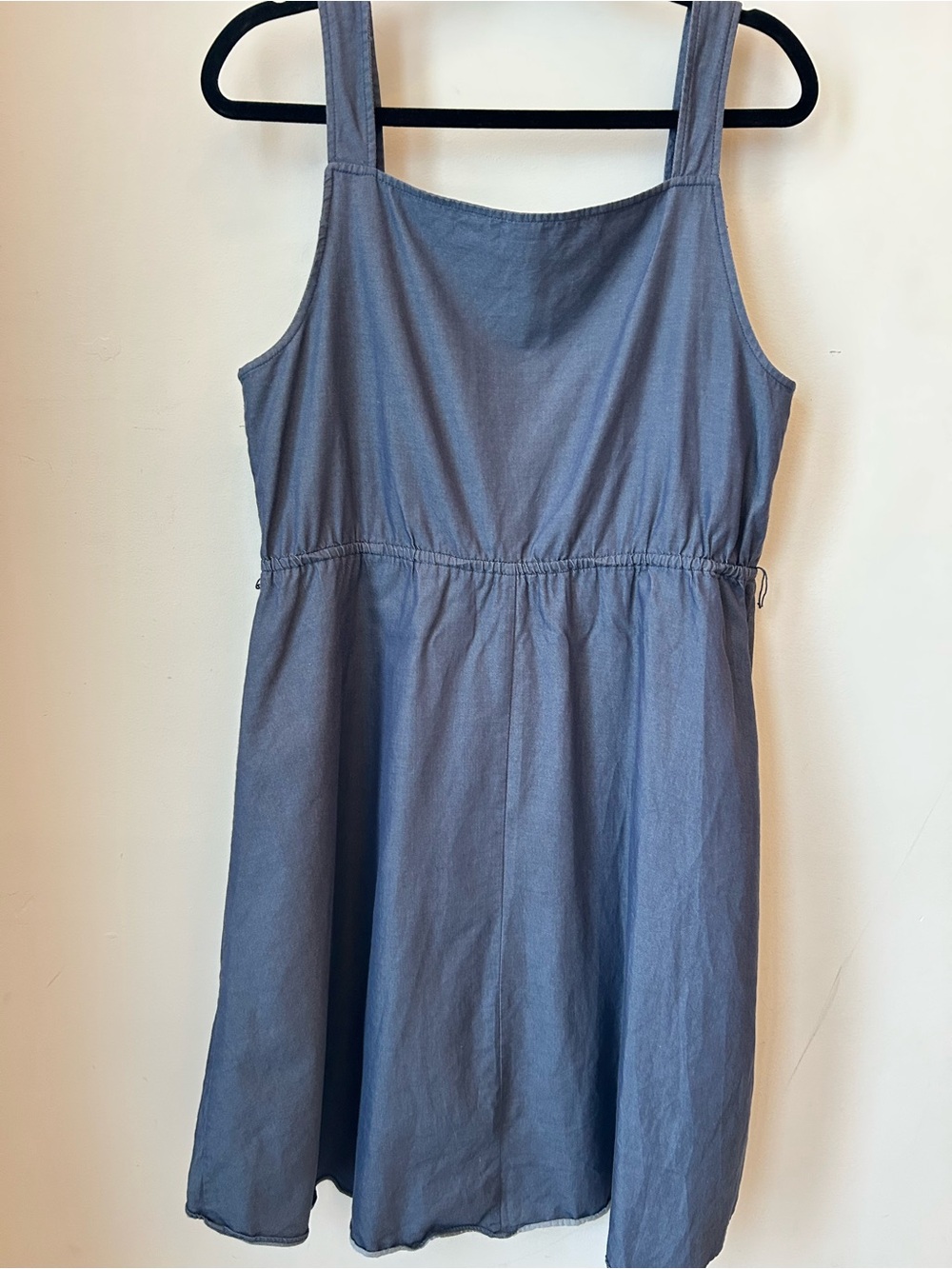 Chambray Cottagecore Babydoll Tank Dress | Blue Cotton Sleeveless | Plus Size XL - Picture 7 of 12